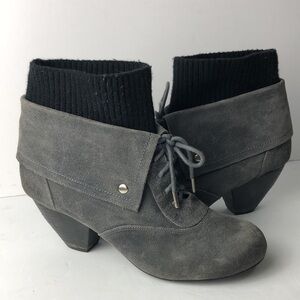 Dr Scholls Ali Elephant Grey Lace Up Ankle Boots